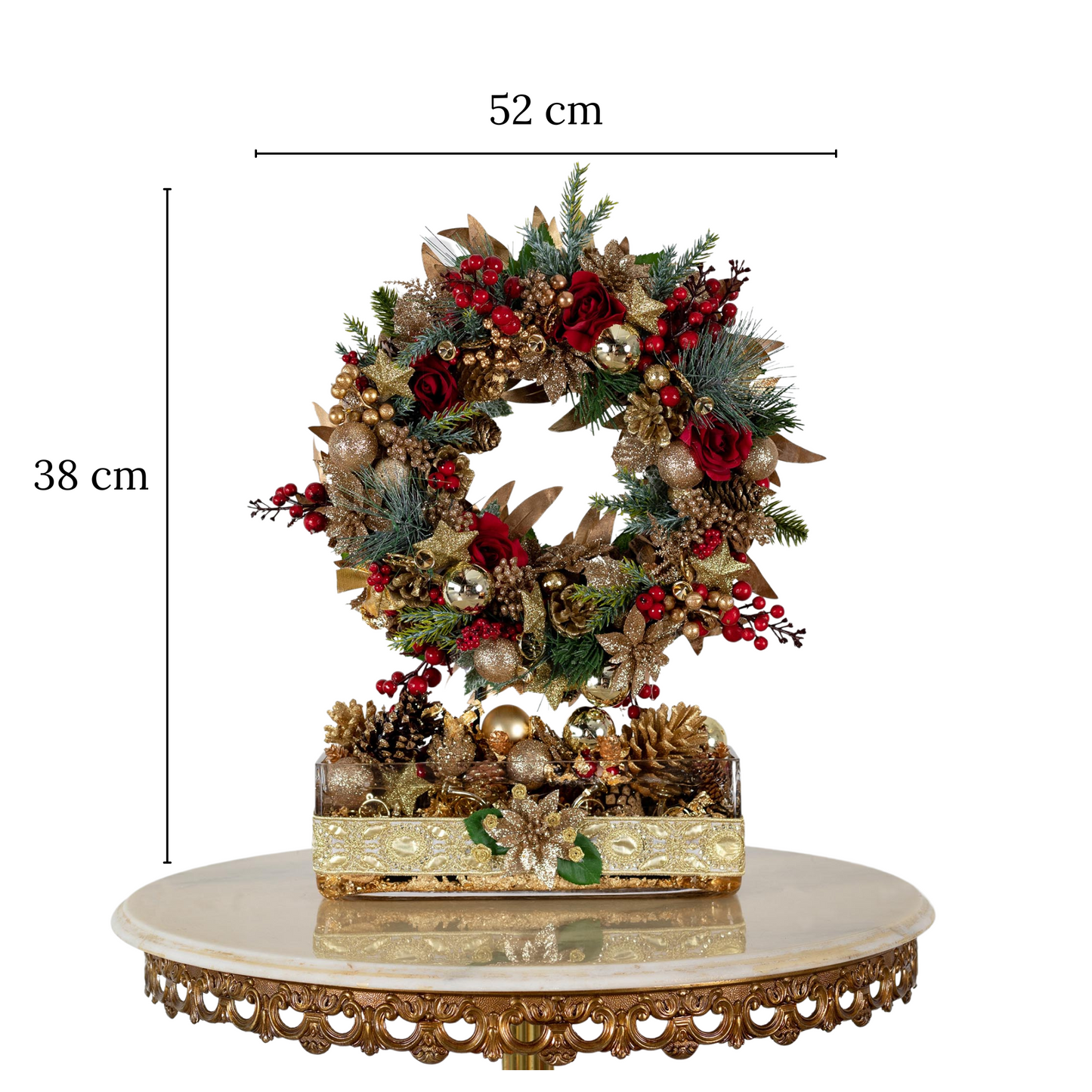 Christmas Wreath Table Decor "A Wreath in Gold"